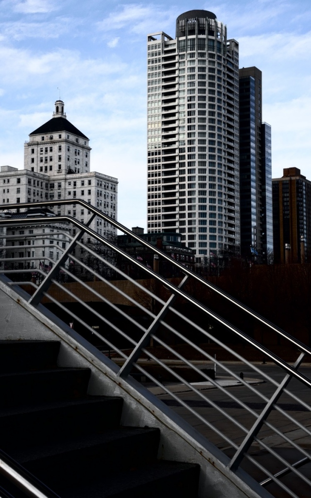 skyline with skyscrapers and buildings