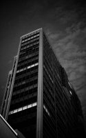 skyscraper at night: a skyscraper at night in downtown saint paul