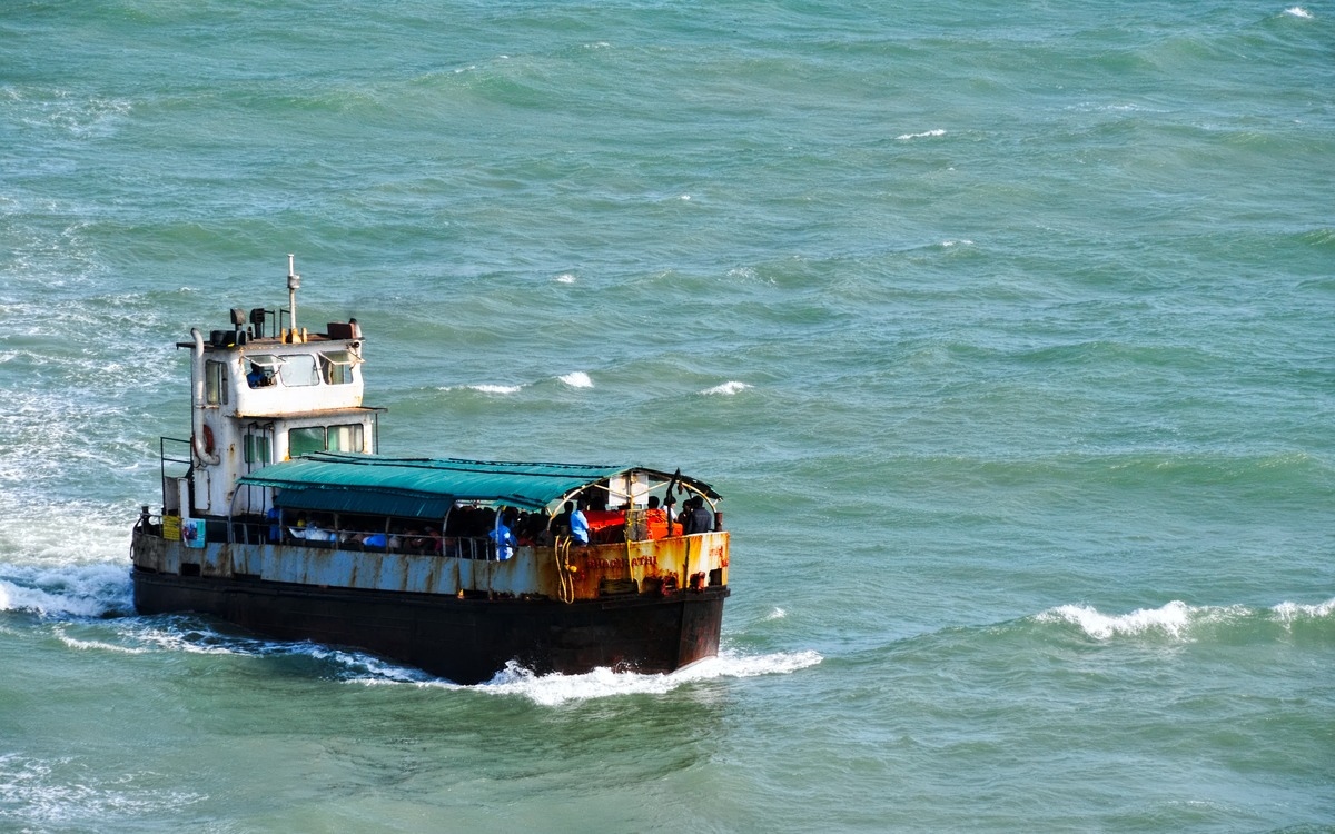 boat at sea in kanyakumari in india