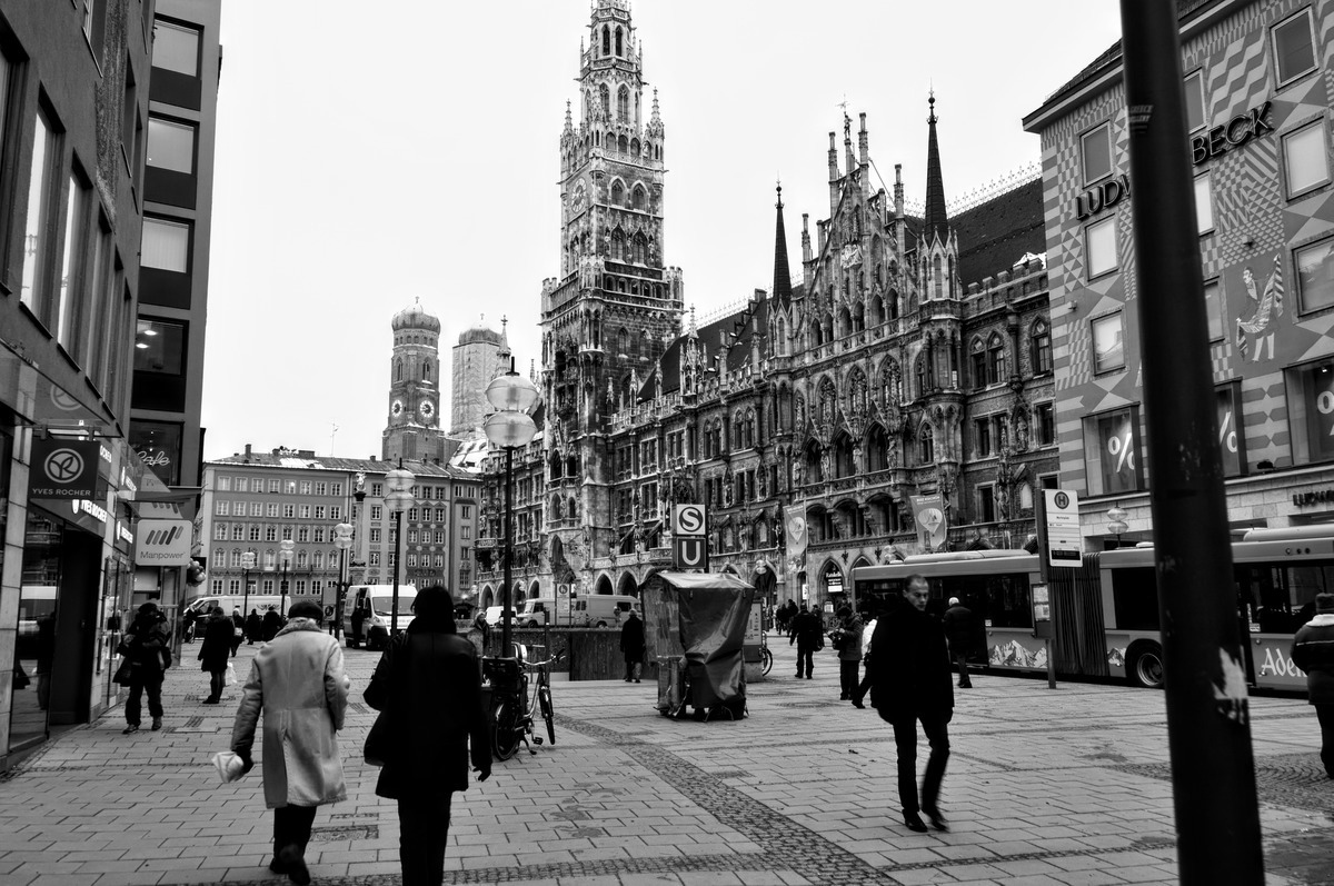 view of the town square and a church in dresden in germany