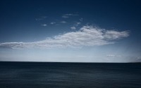 blue sky, blue sea, white clouds